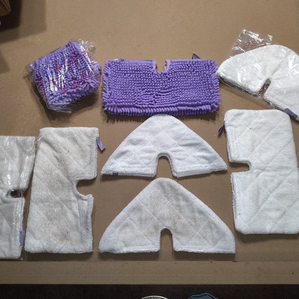 Purple and White Cleaning Mop Pads